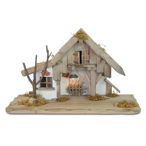 #11046 Betlehem drevený s LED svetlom  40x19x24