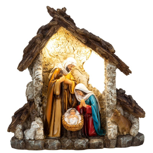 #11047 Betlehem s LED osvetlením, výška 23 cm, šírka 22 cm