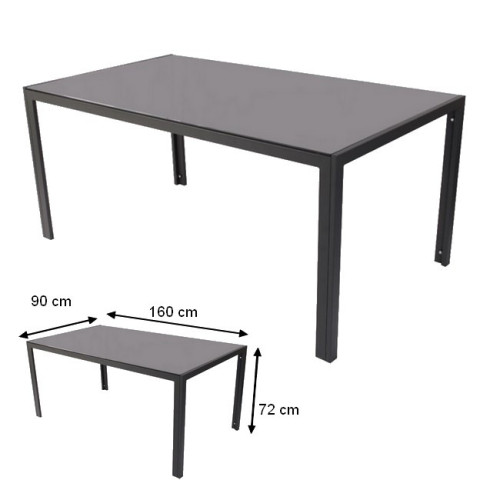 Záhradný stolík METAL so sklom