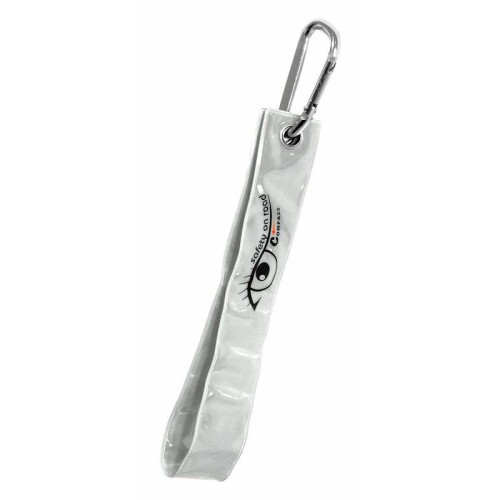 #11186 Prívesok s karabínou reflexnou S.O.R. strieborný