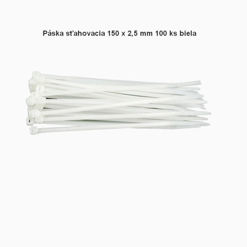 #11308 Páska sťahovacia 150 x 2,5 mm 100 ks biela