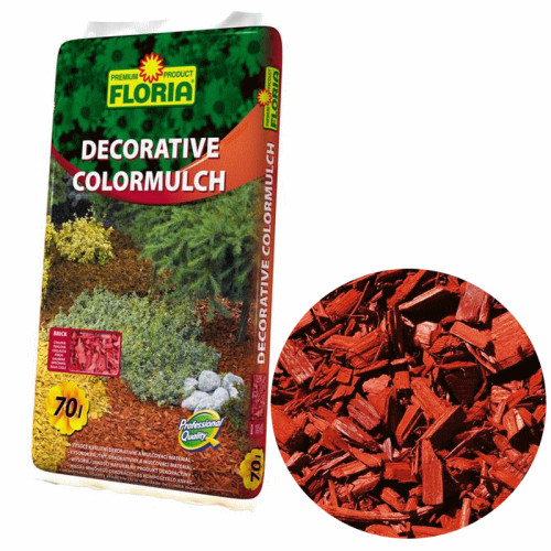 #11415 FLORIA DEKORAČNÝ MULČ ČERVENÝ 70L