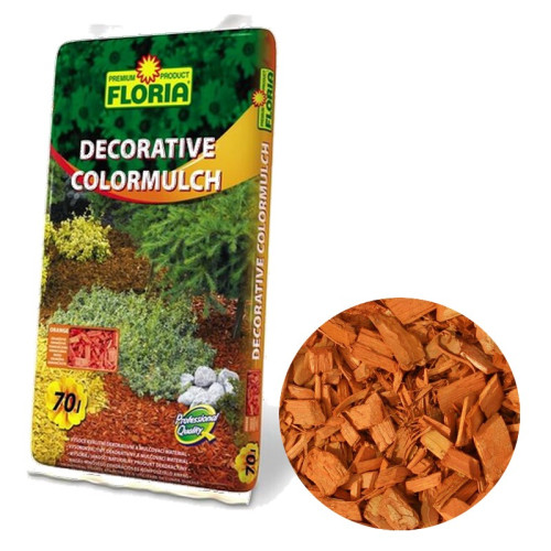#11416 FLORIA DEKORAČNÝ MULČ ORANŽOVÝ 70L