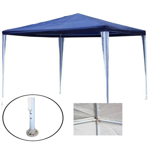 Altán trubkový 3x3 PE - metal -  modro -biely