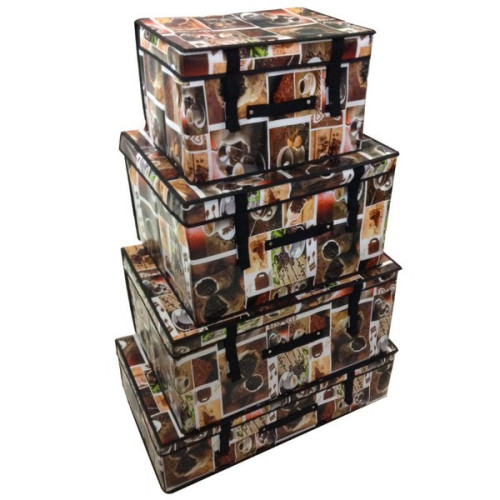 Úložné skladacie boxy 4 ks - Kaffe Bohnen