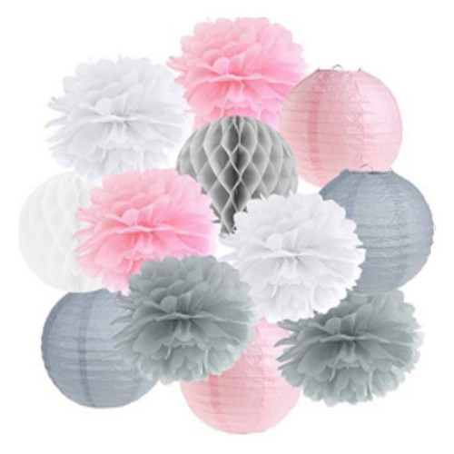 Párty Dekorácia DEKO set 12 ks - pink