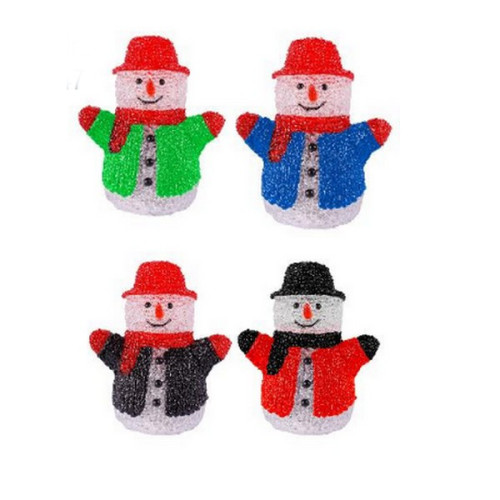 LED snehuliak 17 cm v kabáte