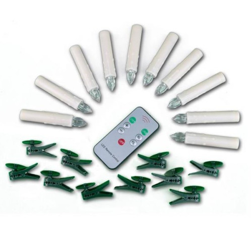 LED sviečky 10 ks s funkciou + ovládač