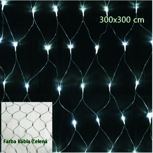 LED - Svetelná sieť 3x3 m - 240 LED zel.kábel
