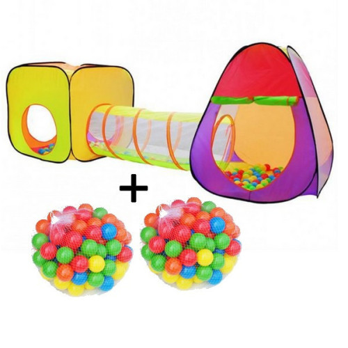 Detský stan s tunelom Iglu + 200 loptičiek