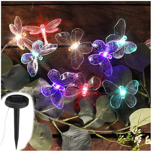 Led solárna reťaz - motýľ 24 led