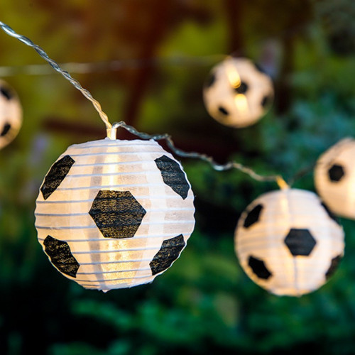 LED solárna párty reťaz Football 10 lampionov