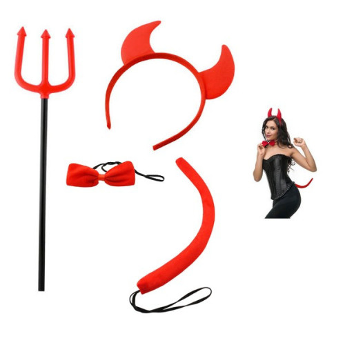 Čertov - Diabolský kostým set 4 ks