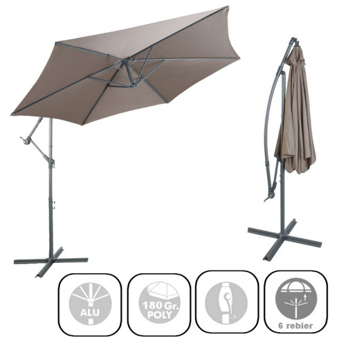 Závesný slnečník Ampel  3m - Taupe