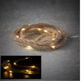 LED- Jutové lano 150 cm - 10 LED - teplá biela