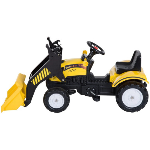 Detský šliapací s čelným nakladačom čierno + žltý