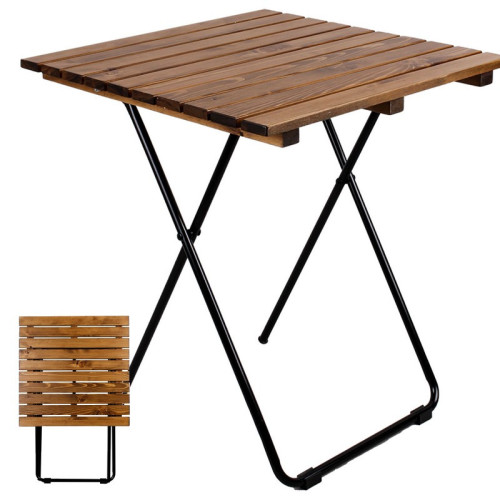 Skladací stolík Drevo - 45x45 cm - Hnedý