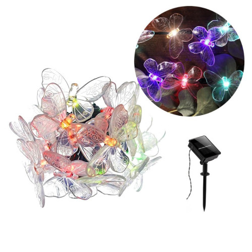 Led solárna reťaz - motýľ 24 led