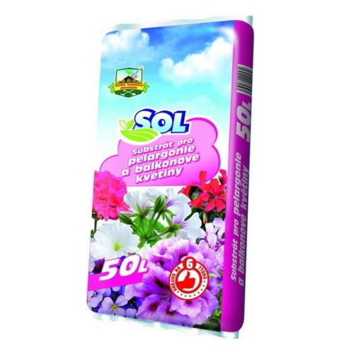 Substrát SOL pre Pelargónie a rastliny 50 lit