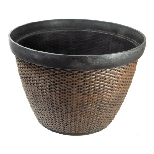 Plastový Ratanový kvetináč 50 cm - hnedý
