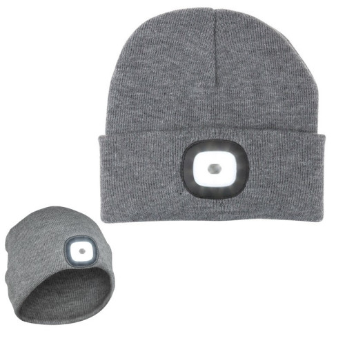 Zimná čiapka s LED svetlom- sivá