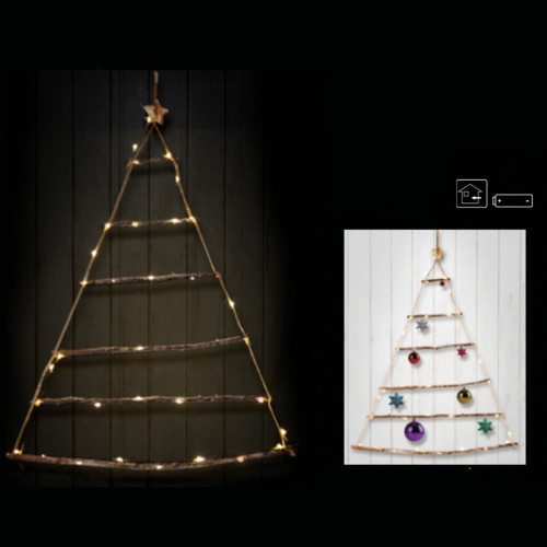 LED Deko Strom na stenu z dreva 40 LED