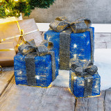 LED darčekové krabičky 3ks - modré