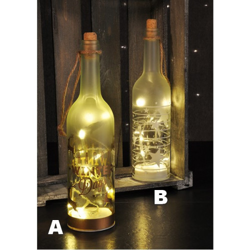 Sklená flaša s LED osvetlením