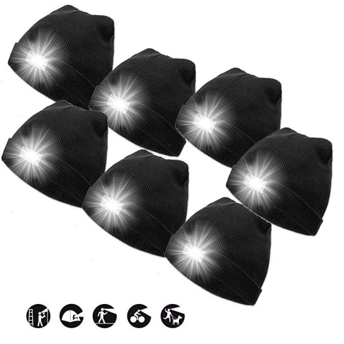 Zimná čiapka s LED svetlom BLACK - 7 ks