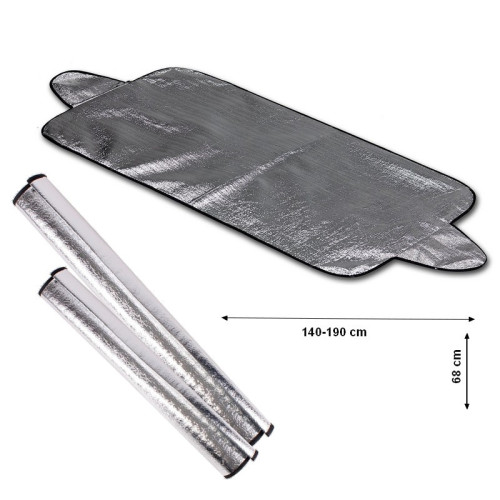 Slnečná clona na čelné sklo 3v1 - 140-190x68 cm