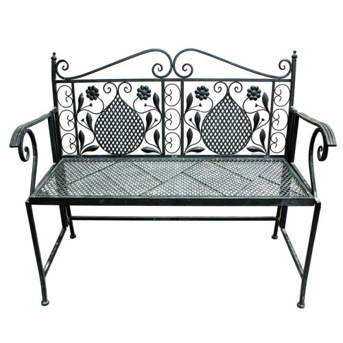 Záhradná železná lavica Antik - Grey