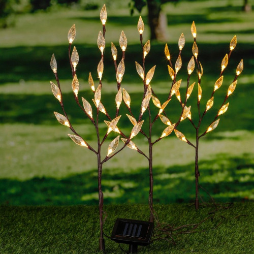 LED solárne kríky - set 3 ks