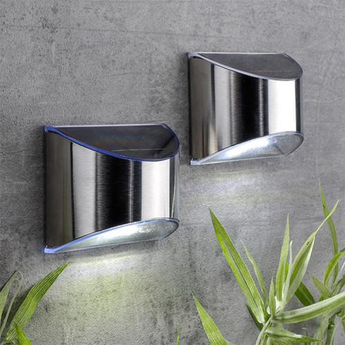 LED solárne nástené svetlo 2ks - nerez