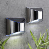 LED solárne nástené svetlo 2ks - nerez