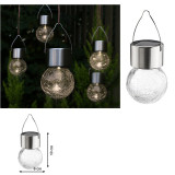 LED Solárne závesné svietidlo - nerez