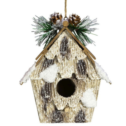Ozdoba na stromček - vtáčia búdka 13 cm