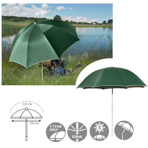 Rybársky Slnečník 200 cm - zelený