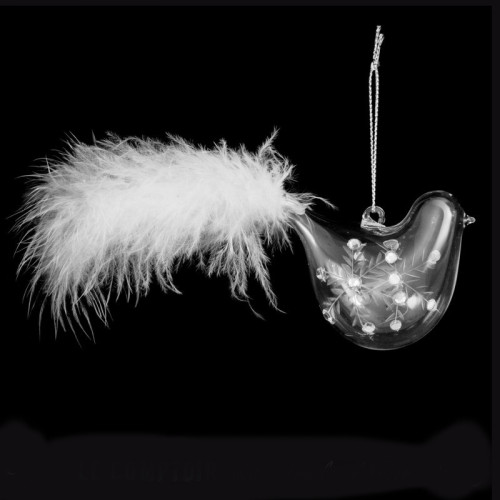 Vianočná ozdoba Vtáčik - sklo 7 cm