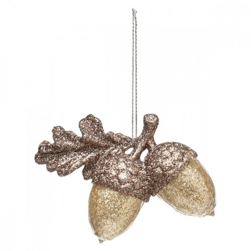 Vianočná dekorácia Žalude hnedé 10 cm