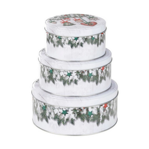 Kovová dóza na sušienky  - 3 ks - Vetvička