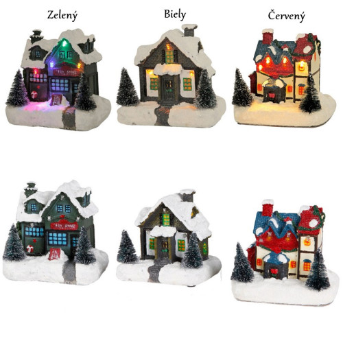 Vianočný domček s LED 12x12x9 cm