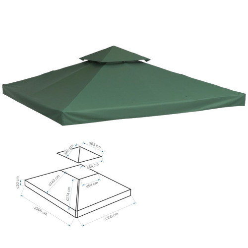 Strešná plachta na altánok METALL  3x3 m - GRUEN