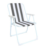Kempingové Kreslo Camping Sivé pruhy