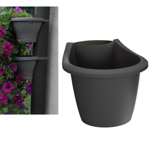 Kvetináč na odkvap RESPANA BELT antracit 21,7 cm