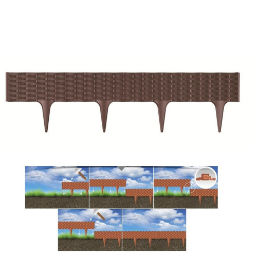 Trávny lem GARDEN BORDER hnedý 390cm