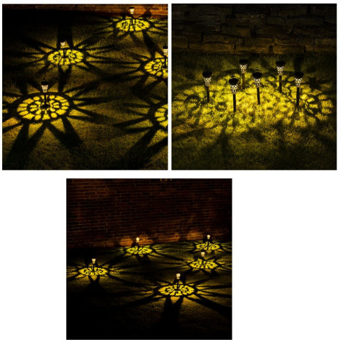 LED solárne Lampy Tieňové  Sada 6 ks mozaika