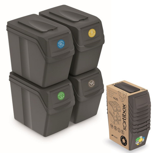 Súprava 4 odpadkových košov SORTIBOX I 4x20L ŠK