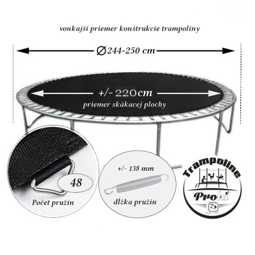 Skákacia plocha k trampolíne 250cm - 48 pružín