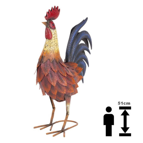 Záhradná dekorácia KOHÚT - plech51x38x17 cm
