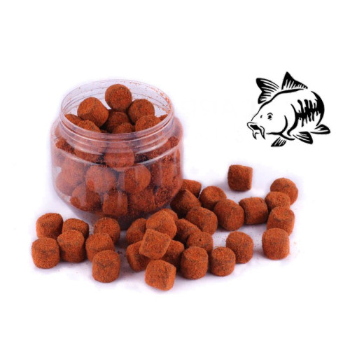 Dipované chytacie pelety - 14 mm Black Halibut Pikantný Krill 150 g